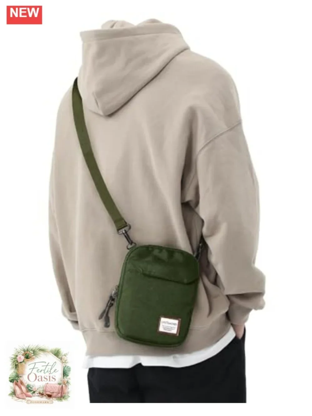 Mini Crossbody Messenger Bag for Men Women, Small Nylon Sling Satchel